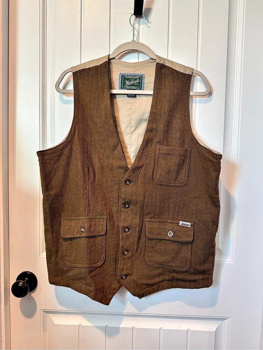 Woolrich Men's Wool Blend Olive Vest Size Large